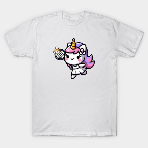 Badminton Unicorn Olympics 🦄 - Smash It! T-Shirt by Pink & Pretty